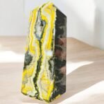 Stunning 7” Bumble Bee Jasper Crystal Druzy Tower Point Obelisk Natural Gemstone 1