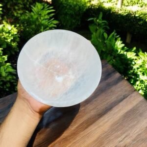 Large 6" Selenite Crystal Bowl Polished Charging Cleansing Healing Stone Bowl 2
