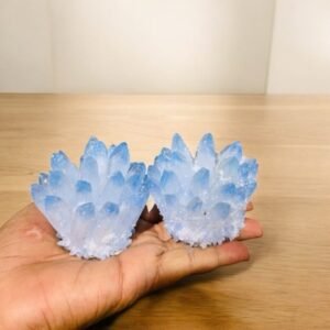 Beautiful Blue Aquamarine Natural Clusters Geode Points Family Points Healing 3” 1