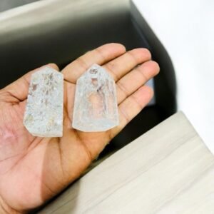 2Pcs Clear Crystal Quartz Cracked Points Himalayan Healing Gemstone Crystals 2” 2