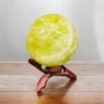 Large Lemon Quartz Sphere With Stand 95mm 1