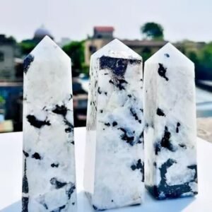 Large Rainbow Moonstone Crystal Tower Handmade Crystal Point For Home Decor 2
