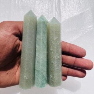 3Pcs Set Nylon Green Aventurine Crystal Point Tower Handmade Crystal Gemstone 2