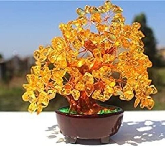 Natural Citrine Crystal Tree Feng Shui Money Tree Gemstone Gem Tree Home Decor 1