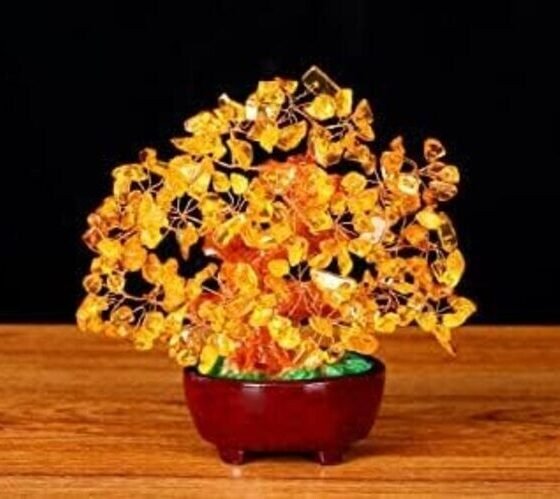 Natural Citrine Crystal Tree Feng Shui Money Tree Gemstone Gem Tree Home Decor 2
