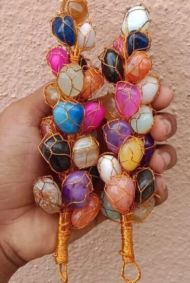 Seven Chakra Crystal Car Mirror Hanger Natural Seven Chakra Wall Hanger 2