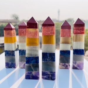 Large Seven Chakra Crystal Point Handmade Crystal Home Office Decorative Point 1