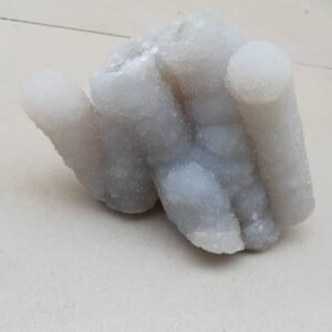 Large White Quartz Coral Chalcedony Druzy Geode Stalactite Cluster 2.8 LBS 5" 1