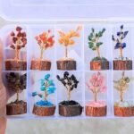 12Pcs Set Crystal Tree Box Handmade Crystal Multi Stone Trees Home Office Decor 1