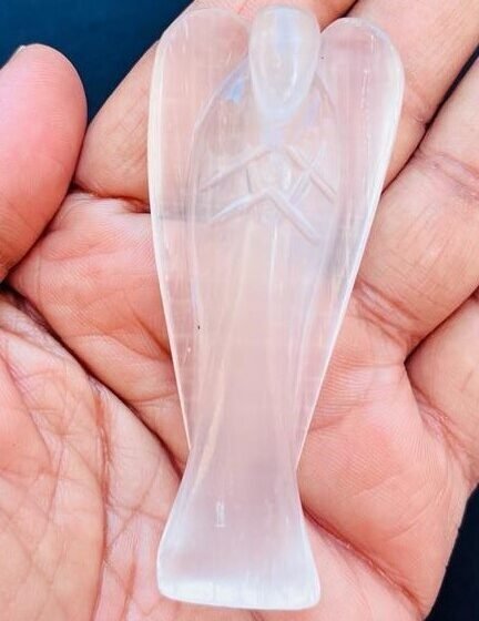 Large Selenite Crystal Angel Handmade Crystal Home Office Decorative PocketAngel 1