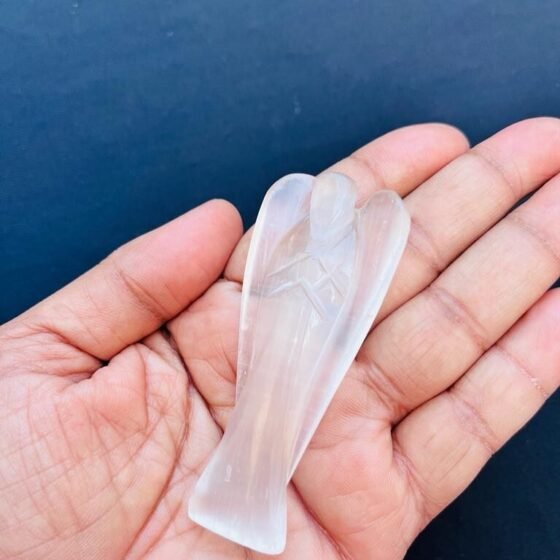 Large Selenite Crystal Angel Handmade Crystal Home Office Decorative PocketAngel 2