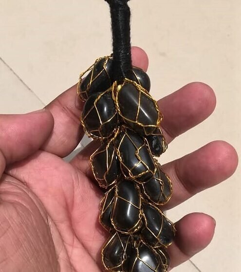 Large Black Tourmaline Crystal Car Door Hanger Handmade Crystal Home Decorative 2