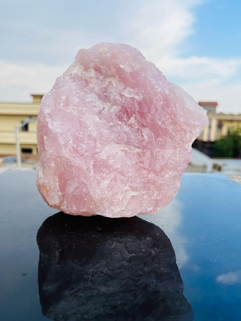 Large Rose Quartz Rough Stone Handmade Crystal Home Office Decorative Geode 1