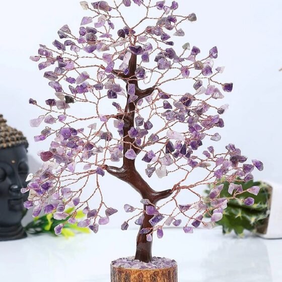 Natural Amethyst Tree Healing Gemstone Crystal Bonsai Fortune Money Tree Gift 1