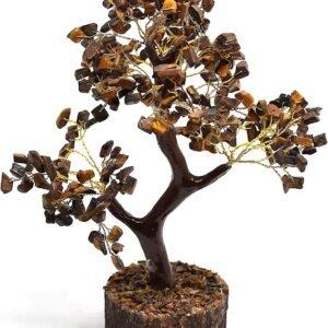 Large Tiger Eye Crystal Tree Handmade Crystal Home Office Decorative Gem Tree 1