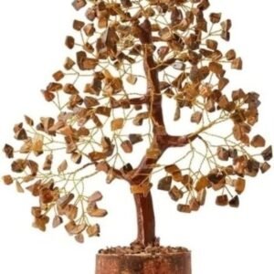 Large Tiger Eye Crystal Tree Handmade Crystal Home Office Decorative Gem Tree 2