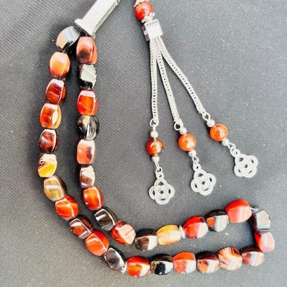 Natural Sualemani Agate Tasbheeh 33 Beads Muslim Islamic Religious Prayer Beads 2