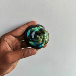 Large Flashy Labradorite Crystal Flower Handmade Crystal Home Office Decorative 2