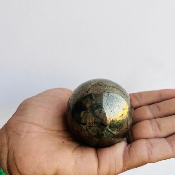 Large Pyrite Crystal Sphere Ball Handmade Crystal Home Office Decorative Sphere 1