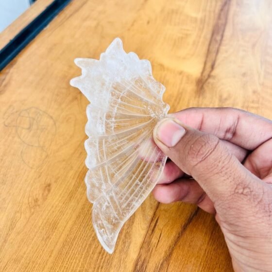 Beautiful Clear Quartz Crystal Butterfly Feather Handmade Crystal Home Decor 1