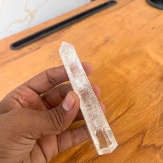 1Pcs Clear Quartz Crystal Point Handmade Crystal Home Office Decorative Tower 1