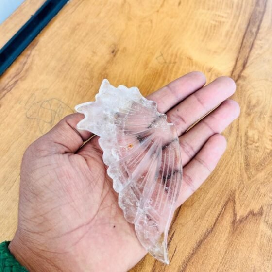Beautiful Clear Quartz Crystal Butterfly Feather Handmade Crystal Home Decor 2