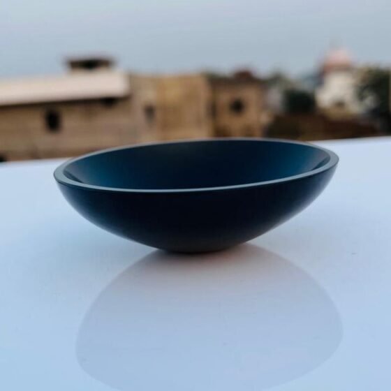 Large Black Tourmaline Crystal Bowl Handmade Crystal Home Office Decorative Bowl 1