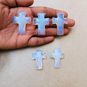 5pcs Set Opalite Crystal Cross, Pendant & Jewelry Stone Healing Crystal Cross 1