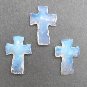 5pcs Set Opalite Crystal Cross, Pendant & Jewelry Stone Healing Crystal Cross 2