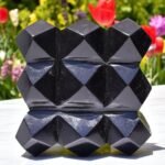 Large Black Tourmaline Crystal Cube Schorl Gemstone 54 Pyramids Home OfficeDecor 2