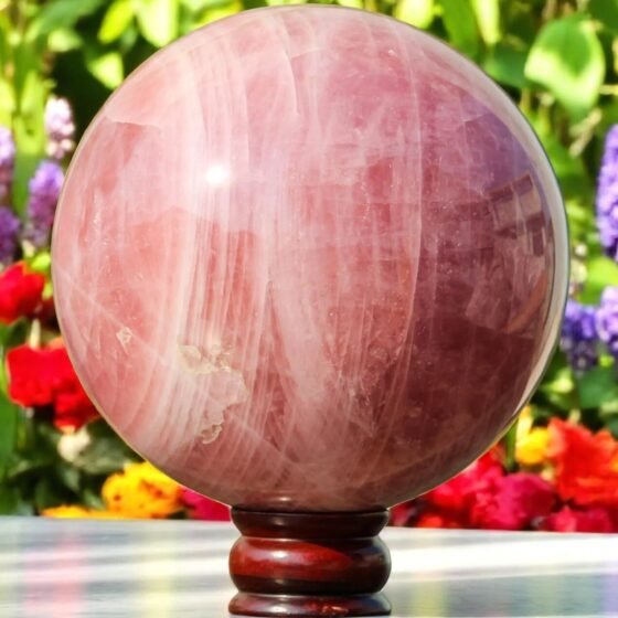 Large Rose Quartz Crystal Sphere Handmade Crystal Home Office Decorative Ball 1
