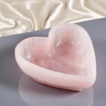 Beautiful Rose Quartz Crystal Heart Shape Crystal Bowl Handmade Crystal Bowl 1