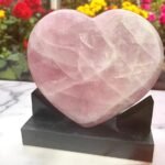 Large Rose Quartz Crystal Heart Handmade Crystal Home Office Decorative Heart 1