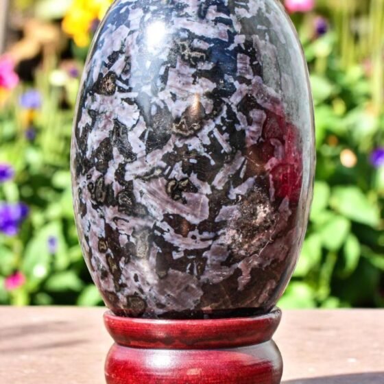 Large Indigo Gabbro Crystal Lingam Handmade Crystal Home Office Decorative 2