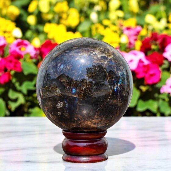 Large Flashy Labradorite Crystal Sphere Handmade Crystal Home Office Decor Ball 1