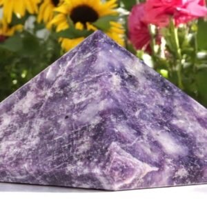 Large Purple Lepidolite Crystal Pyramid Handmade Crystal Home Office Decorative 1