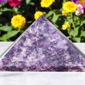 Large Purple Lepidolite Crystal Pyramid Handmade Crystal Home Office Decorative 2