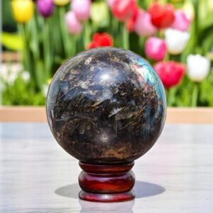 Large Flashy Labradorite Crystal Sphere Handmade Crystal Home Office Decor Ball 2
