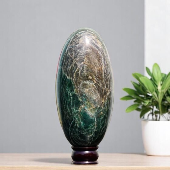 Large Green Kyanite Crystal Lingam Handmade Crystal Home Office Decorative 2