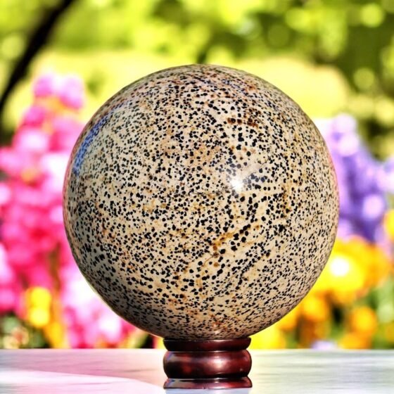 Large Dalmatian Jasper Crystal Sphere Handmade Crystal Home Office Decorative 1