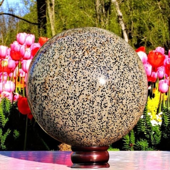 Large Dalmatian Jasper Crystal Sphere Handmade Crystal Home Office Decorative 2