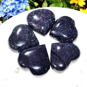 Set Of 10Pcs Blue Goldstone Crystal Heart Handmade Crystal Home Office Decor 1