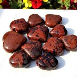 Set Of 10Pcs Mahogany Obsidian Crystal Heart Handmade Crystal Home Office Decor 1