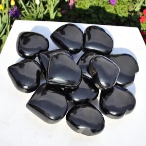 Set Of 10Pcs Black Obsidian Crystal Heart Handmade Crystal Home Office Decor 2