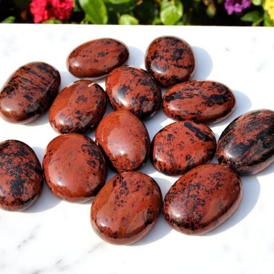 Set Of 10Pcs Mahogany Obsidian Crystal Palmstone Handmade Crystal Home Decor 1