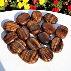 Set Of 10Pcs Tiger Eye Crystal Palmstone Handmade Crystal Home Office Decor 2