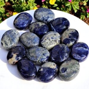 Set Of 10Pcs Sodalite Crystal Palmstone Handmade Crystal Home Office Decorative 1