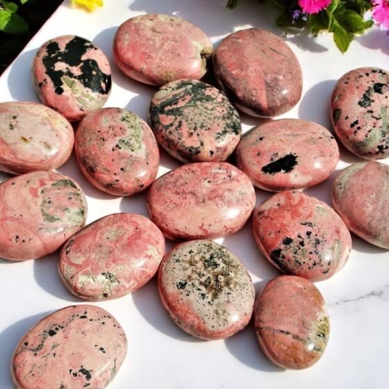 Set Of 10Pcs Rhodochrosite Crystal Palmstone Handmade Crystal Home Office Decor 2