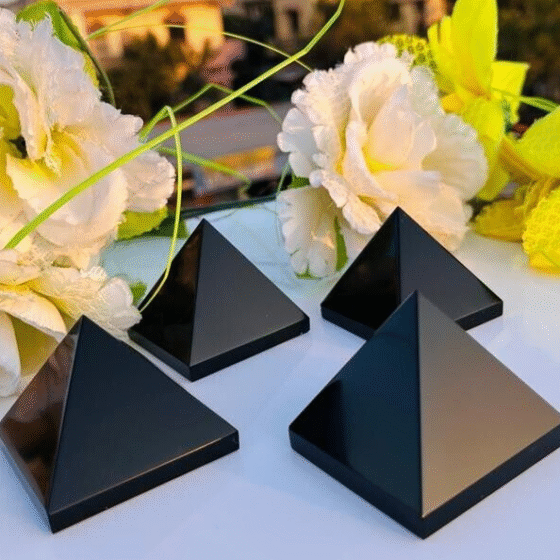 Black Tourmaline Crystal Pyramid Healing Crystals Home Decorative Pyramid Gift 2