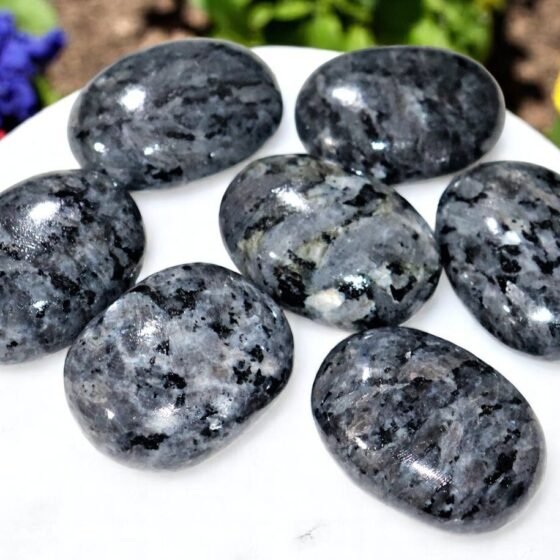 Set Of 10Pcs Grey larvikite Crystal Palmstone Handmade Crystal Home Office Decor 2